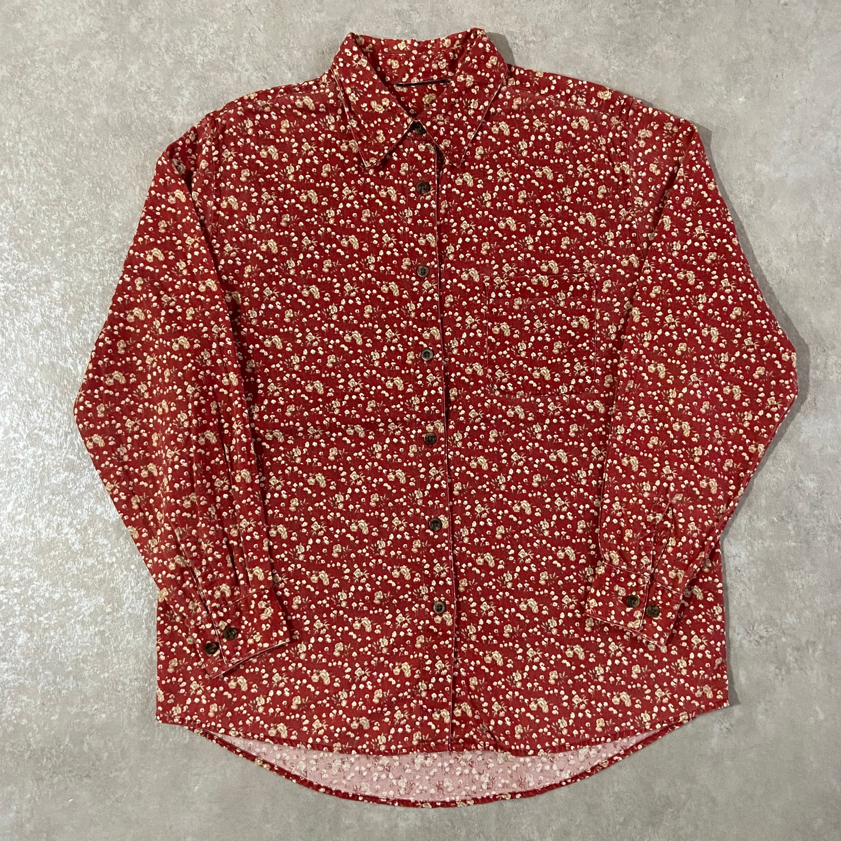 Corduroy Flower Patten Shirt M位