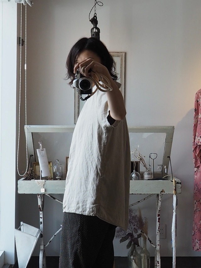 IKE BEHAR Pure Linen Open Collar Shirt