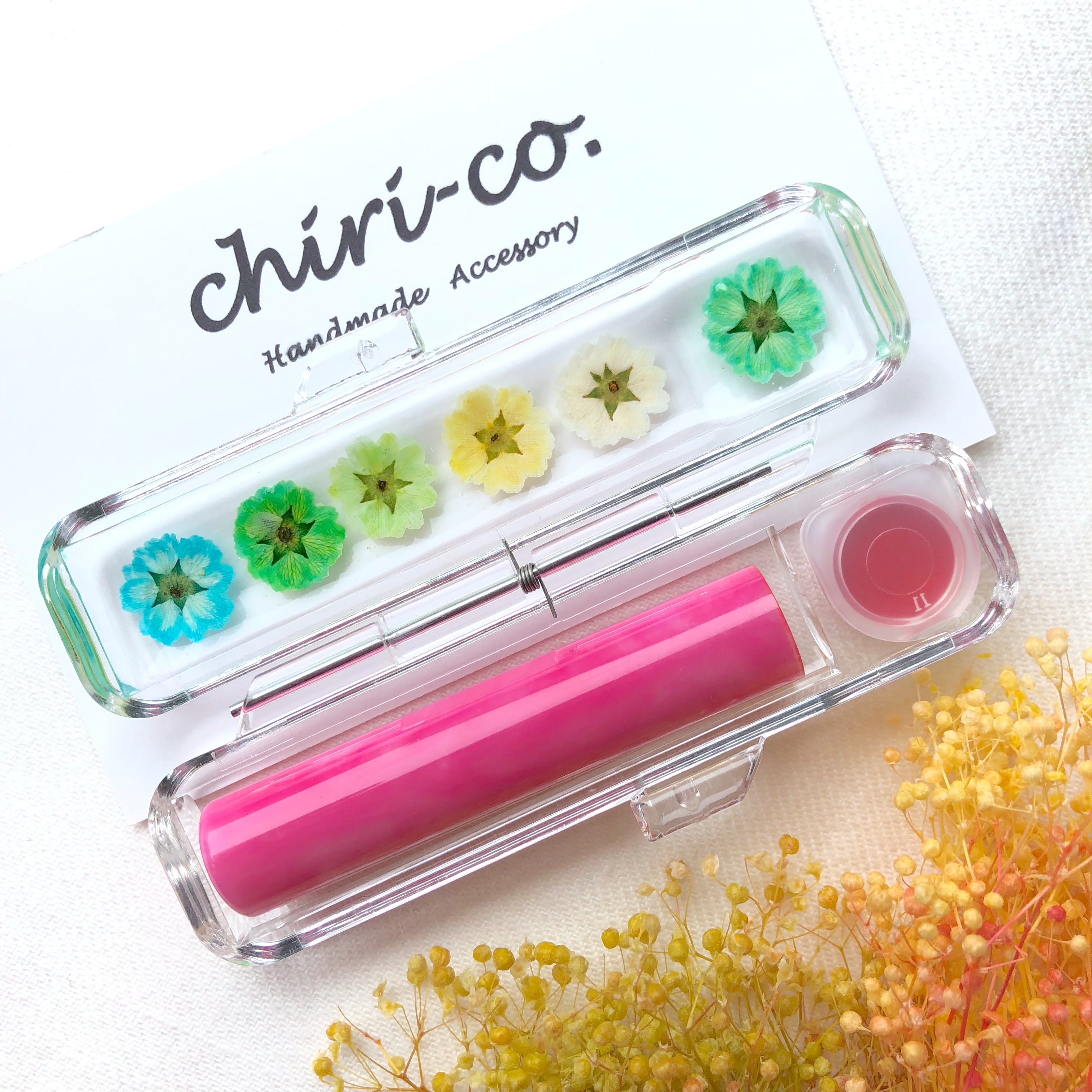 ♡展示品♡11押し花 印鑑ケース レジン ハンドメイド｜♡展示品♡11