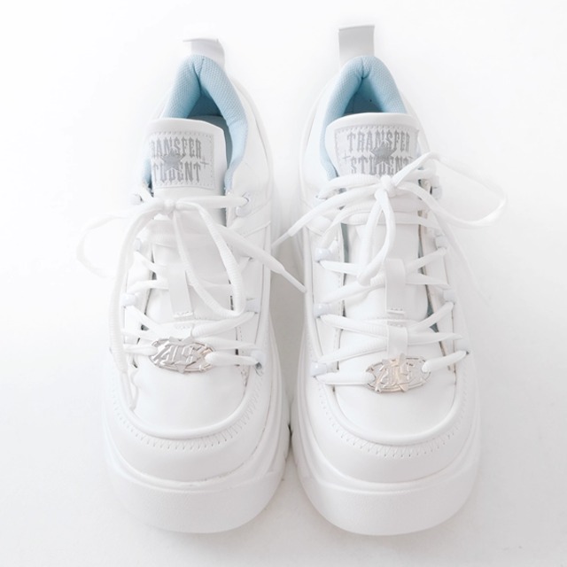 レースアッププラットフォームスポーツホワイトシューズ（lli_6489）