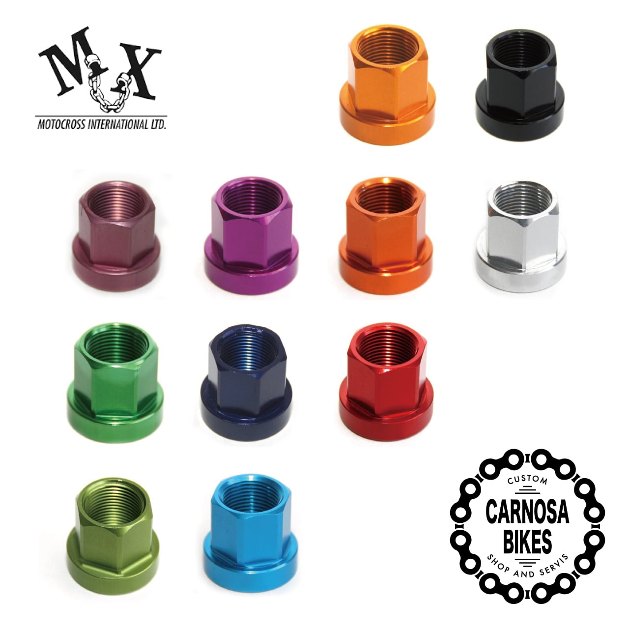 MX】BMX 14mm ALUMINUM COLOR NUT [アルミニウム カラーナット MX】BMX 14mm ALUMINUM COLOR NUT [アルミニウム カラーナット