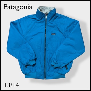 【patagonia】80s USA製 シェルド シンチラジャケット フリースジャケット ナイロン オールドパタゴニア 刺繍 ワンポイントロゴ ターコイズブルー アウトドア ヴィンテージ US古着