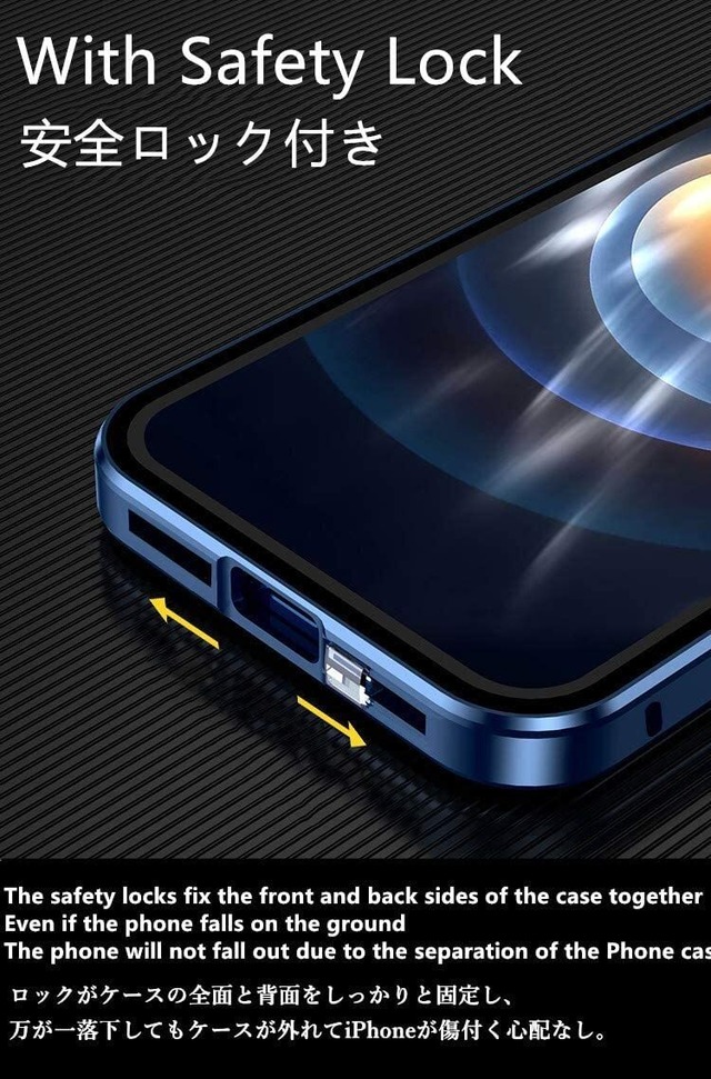 全面カバー iPhone 14 Pro ケース カメラ保護フィルム付き アルミバンパー ガラスフィルム ロック付き マグネット式 アイフォン14 Pro プロ ガラスケース 両面ガラス 両面ケース バンパーケース 透明 クリア (iPhone14Pro, 紫)