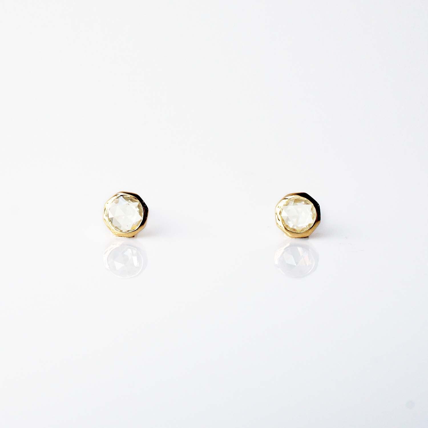 Gravity / Rose Cut Diamond Pierced Earring / Pair（ E270-YD-D） | Shelby Aki