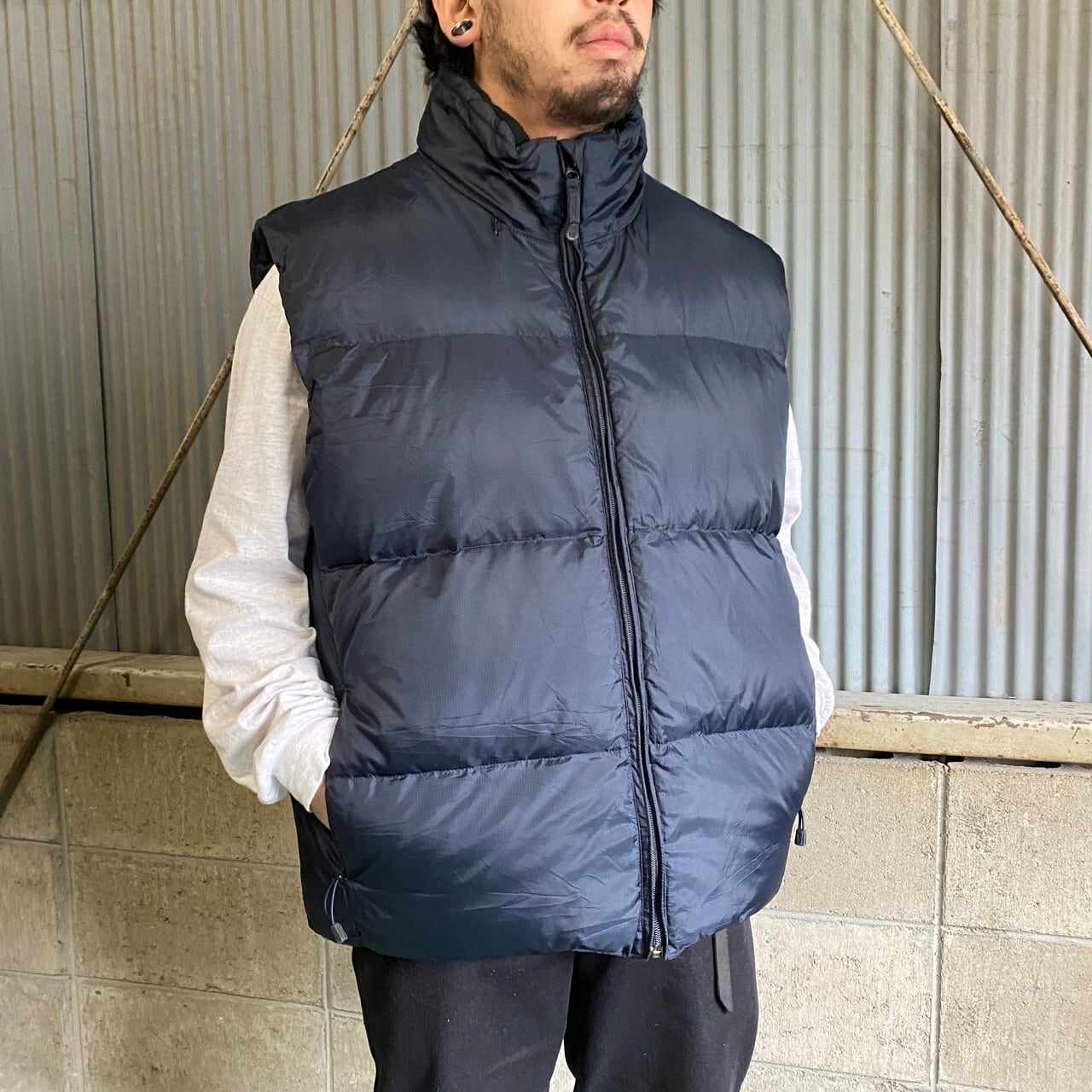 ビッグサイズ 00年代 GAP オールドギャップ ダウンベスト フード収納型 