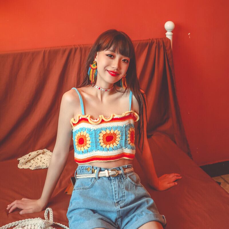 スプリングサマーFlowerデザイン 大人ガーリー スウィート キュート カジュアル 春物 夏物 フラワーデザイン 延命家ファッション13834041127