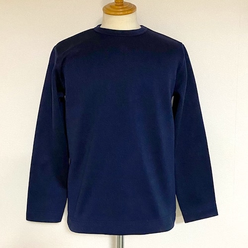 Sweater Fleece Melange Crewneck Knit-sew　Navy