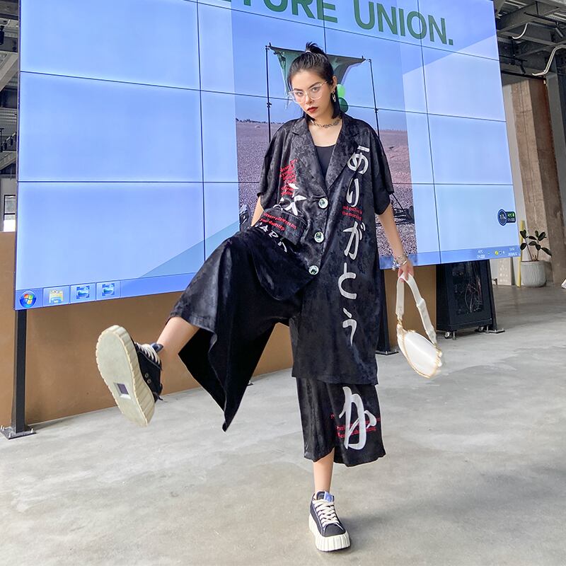 薄手ワイドレッグパンツ 大きめサイズ ワイドパンツ ラブタオタオダレンハウス53825197177