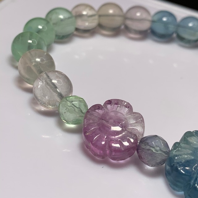 D7.お花フローライトデザインブレスレット