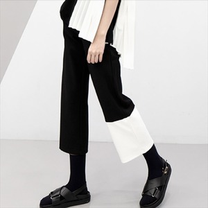 【送料無料】 フレアパンツ  ガウチョ  無地  バイカラー  カジュアル系  大人可愛い  ハイウェスト  きれいめ  エレガント系  こなれ感  30代・40代  レディースファッション・可愛い  春  お出かけ・女子会・デイリーユース
