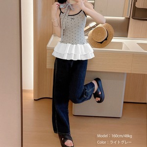 チョーカー付き キャミソール フリルティアード レディース 春夏秋 韓国 カップ付き きれいめ 大人 かわいい インナー トップス リボンチョーカー フェミニン ガーリー おしゃれ 大人可愛い 大人女子