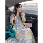 パフスリーブ 花柄ワンピース G104CON0013