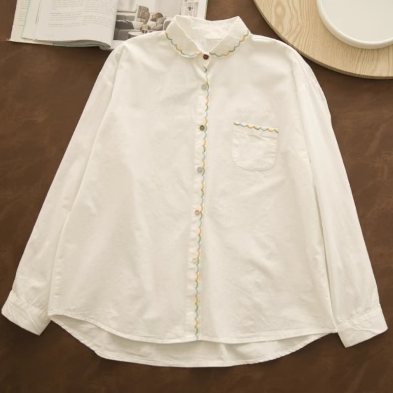 ラウンドネックロングスリーブシャツ M1129