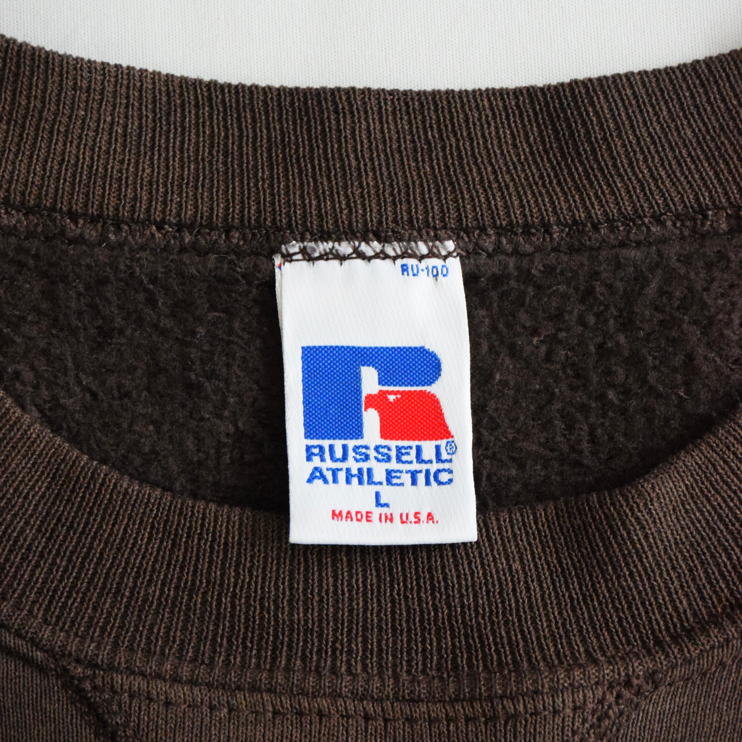 90's USA製 RUSSELL ATHLETIC スウェット メンズL ダークブラウン 無地