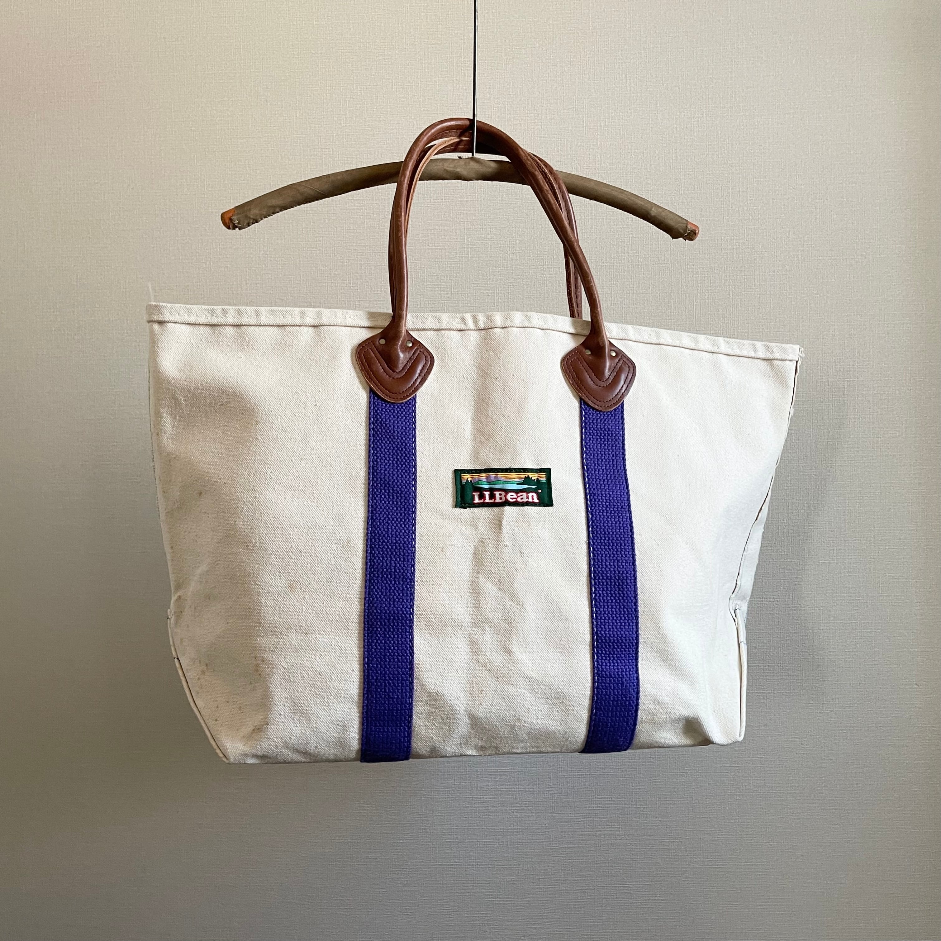 NOS Lsize】80s L.L.bean トートバッグ BOAT AND TOTE レザーハンドル