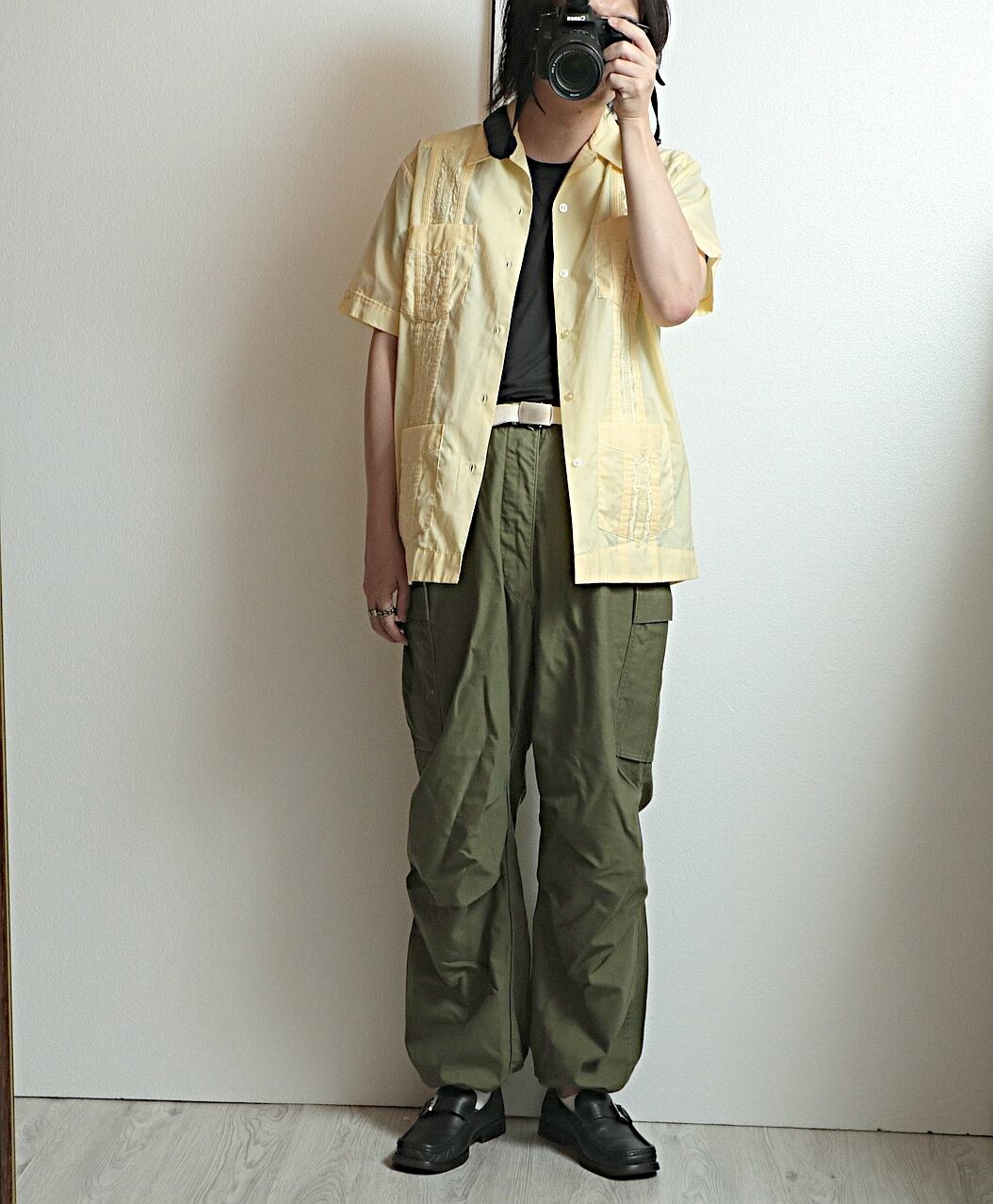 90s~ GUAYABERA by HABAND 半袖 キューバシャツ 古着 used | khaki