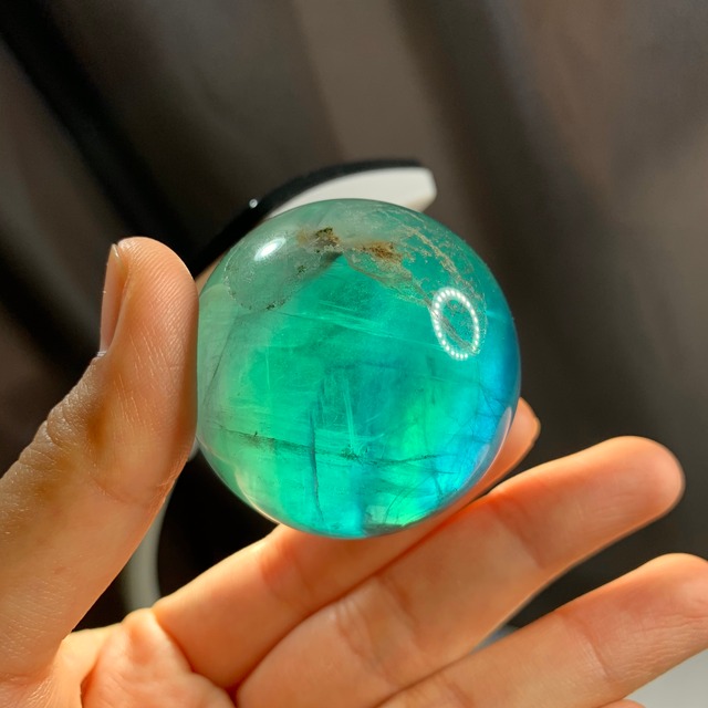 s143ブルーグリーンフローライトスフィア