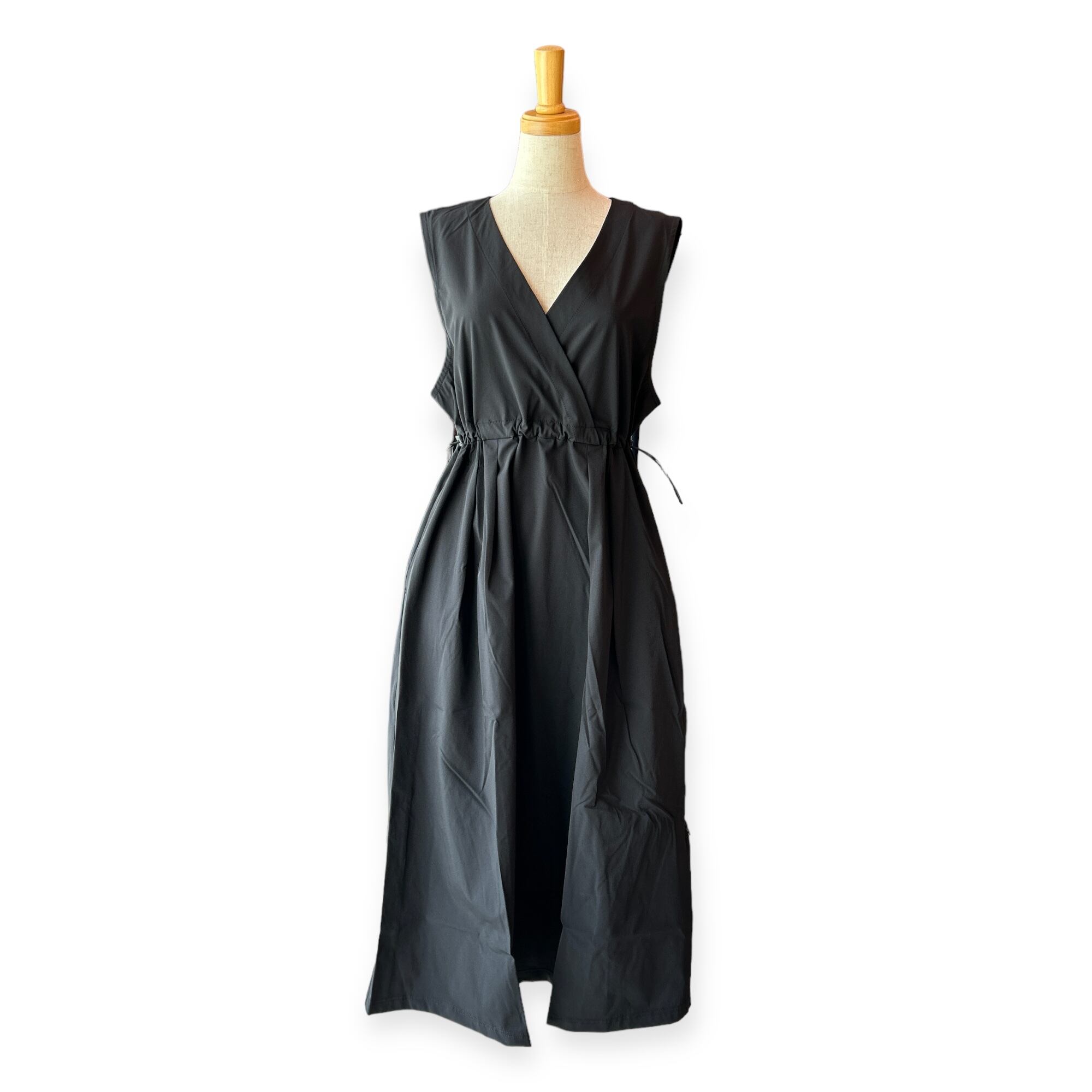 V neck Dress-Black〖THOUSAND MILE〗Vネックドレス サウザンドマイル