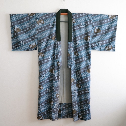 着物ローブメンズ長襦袢布袋尊?ジャパンヴィンテージ昭和 | kimono robe men japan vintage hoteison underwear