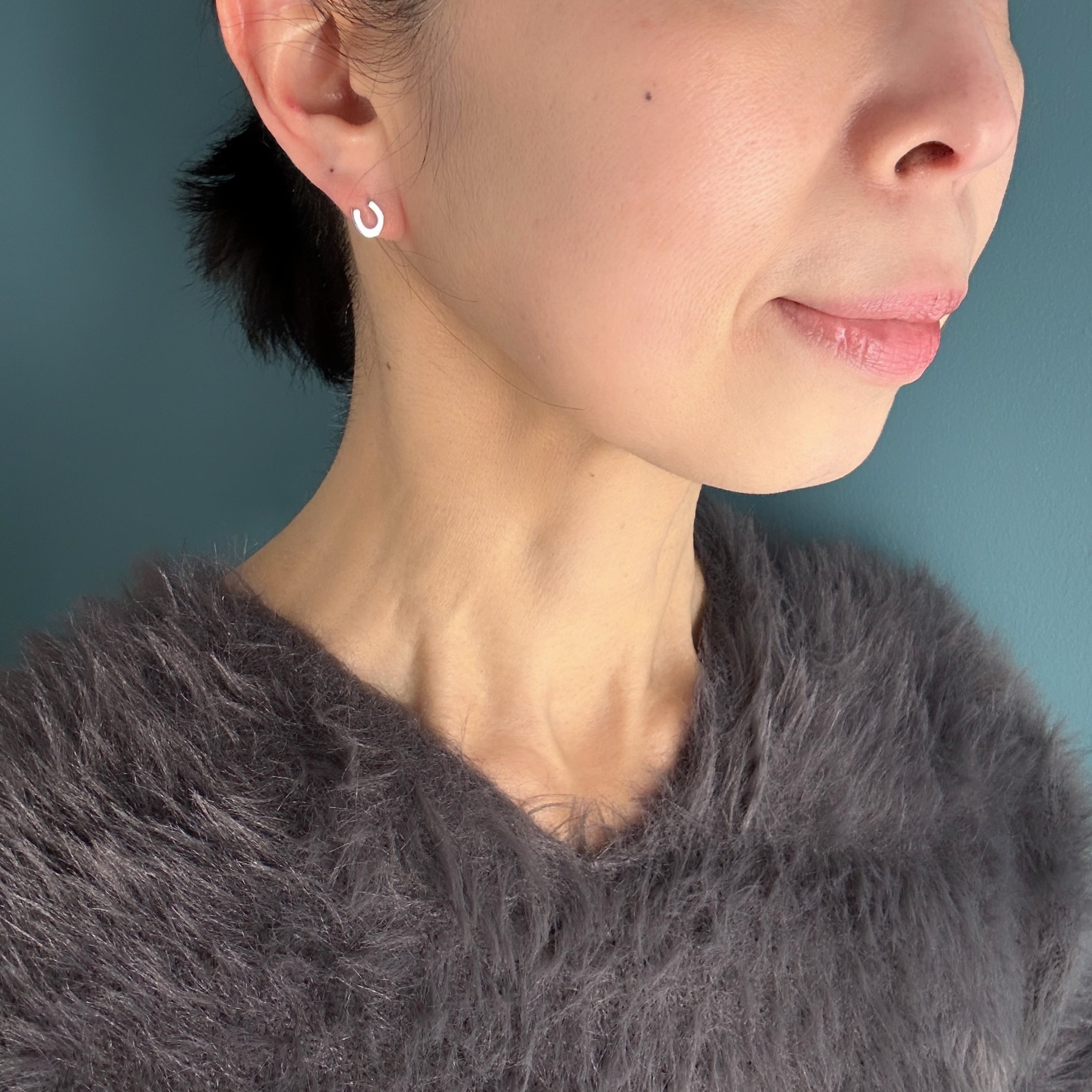 再入荷】上向き シンプル 馬蹄 スタッド ピアス 馬 蹄鉄 ホース うま