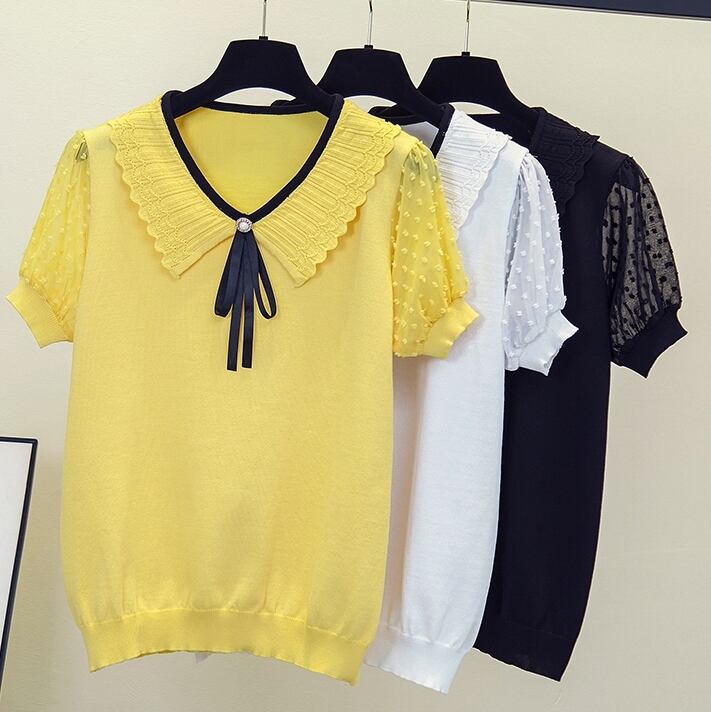 トップス レディース 半袖トップス XL 2XL 3XL 4XL 大きいサイズ 半袖 リボン 可愛い かわいい きれいめ シンプル 大人 上品 おしゃれ お洒落 オシャレ 大人可愛い 大人女子 ラブリー キュート 大きめ ゆったり プラスサイズ 大きい ホワイト イエロー ブラック 春 夏 誕生日 送料無料 ランチ ディナー 10代 20代 30代 40代 50代 デート お出かけ ショッピング 買い物 公園 女子会 休日 イベント 旅行 ファッション コーデ スタイル モテ トレンド 流行 インスタ