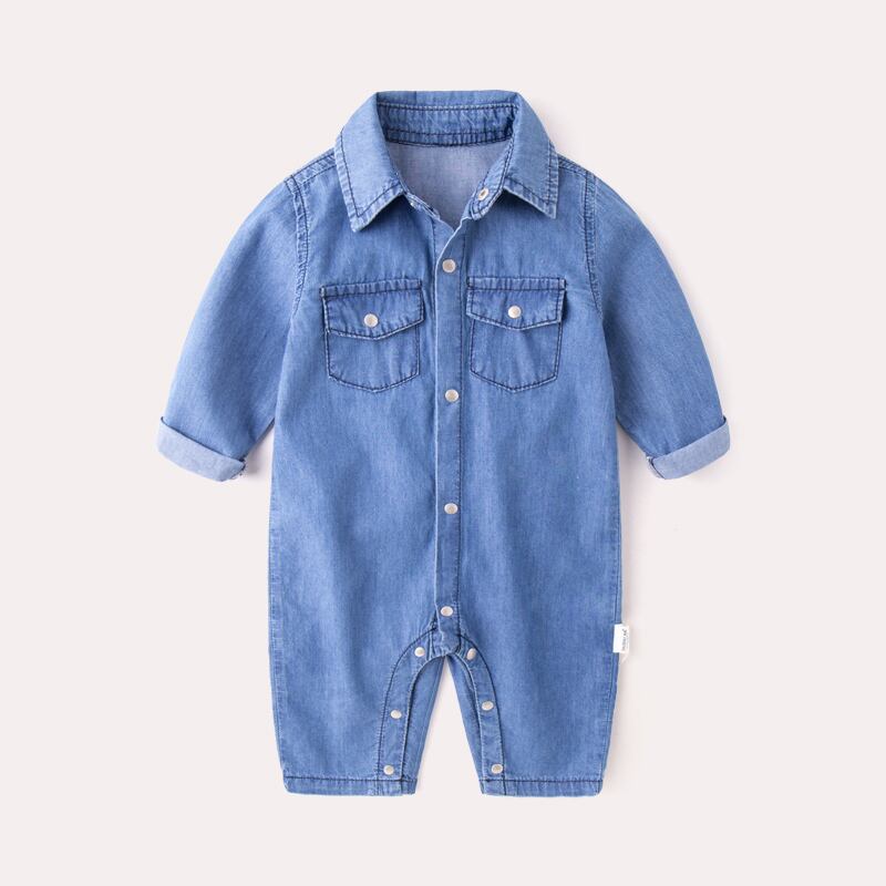 生まれた赤ちゃんの服の男性の赤ちゃんのデニムジャンプスーツスタイルeign赤ちゃんロンパース遠足持株服春と秋 Duduベイビー9370653