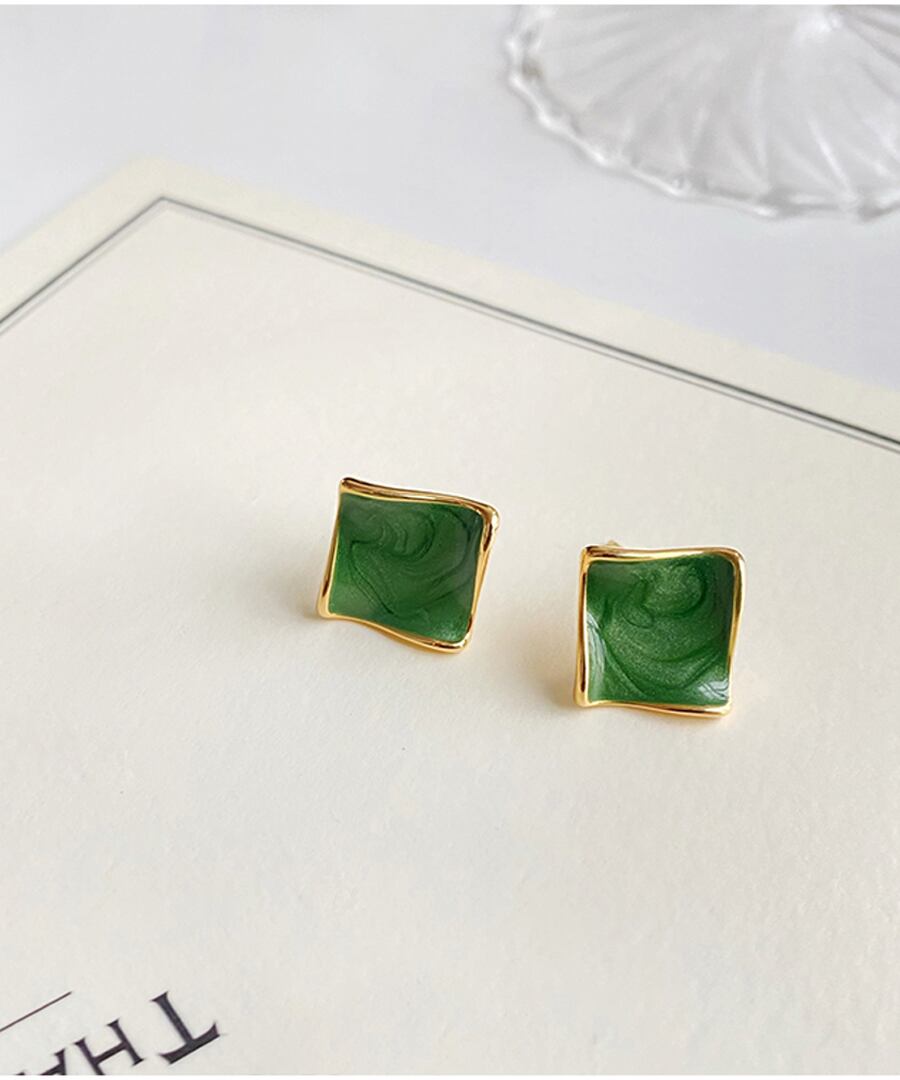 グリーンピアスorクリップ【e-70053】