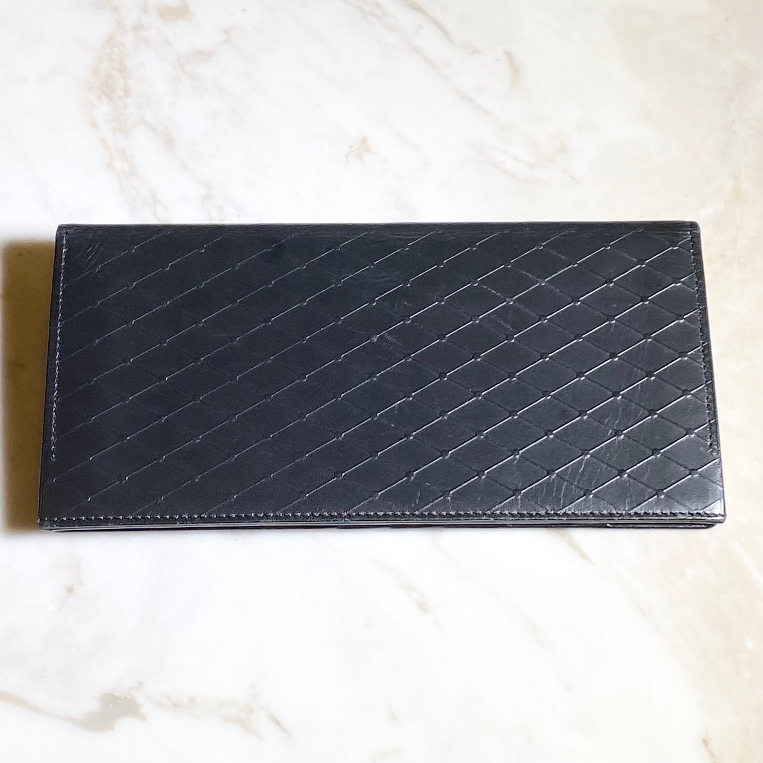 vintage GIANNI VERSACE black leather long wallet | NOIR ONLINE