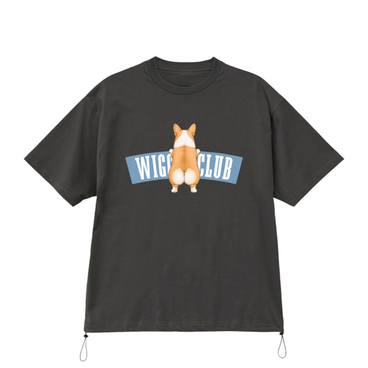 TURN AROUND Drawcord Tee -Sumi-　[T0021]