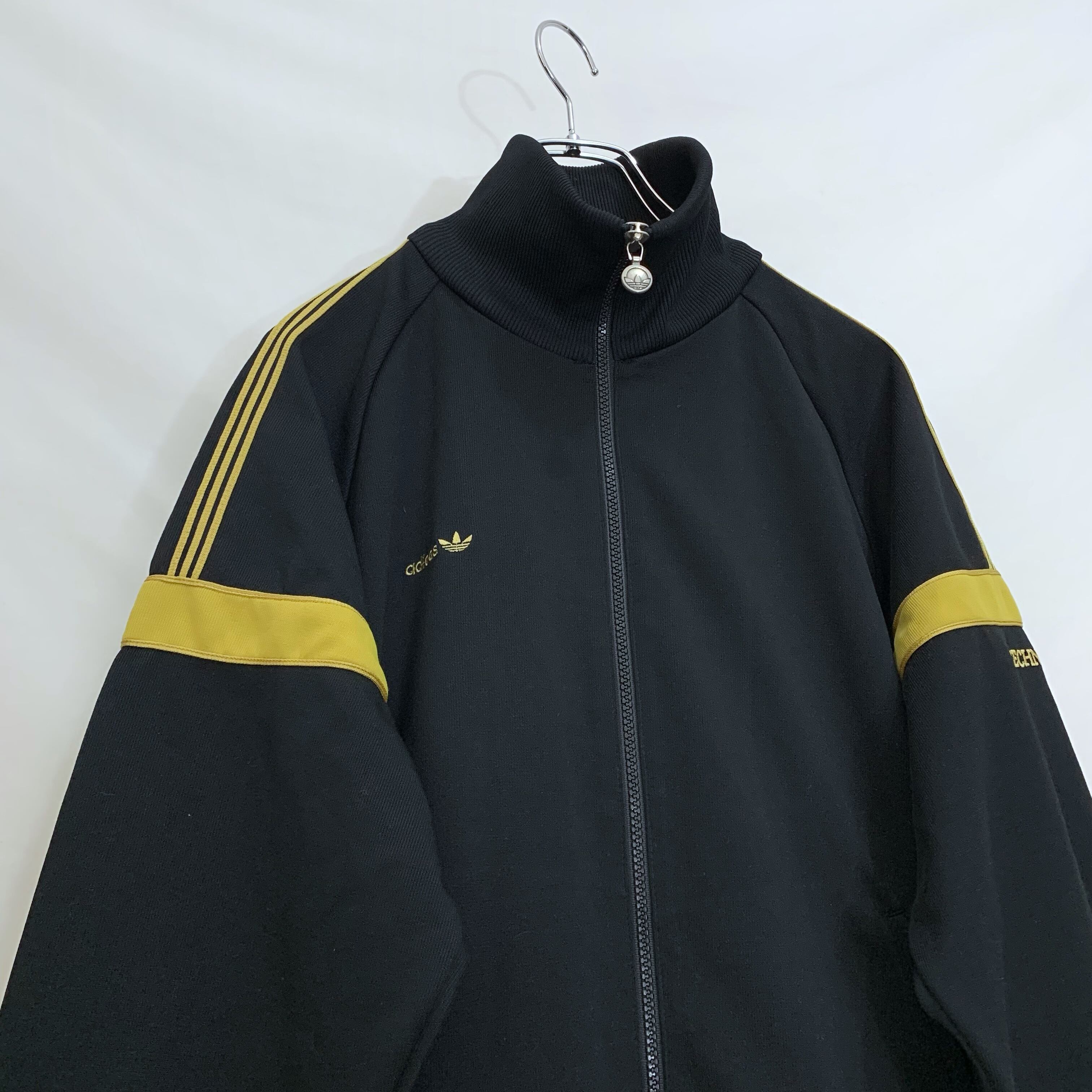 70s 西ドイツ デサント製 adidas アディダス トラックジャケット 黒-