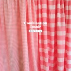 ブロックプリント生地【50cm単位】インド綿  チェック柄(小) 白×ピンク #50012-PK2