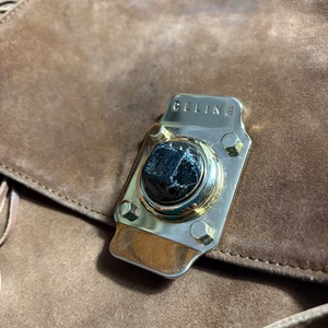 CELINE fringe suede leather shoulder bag