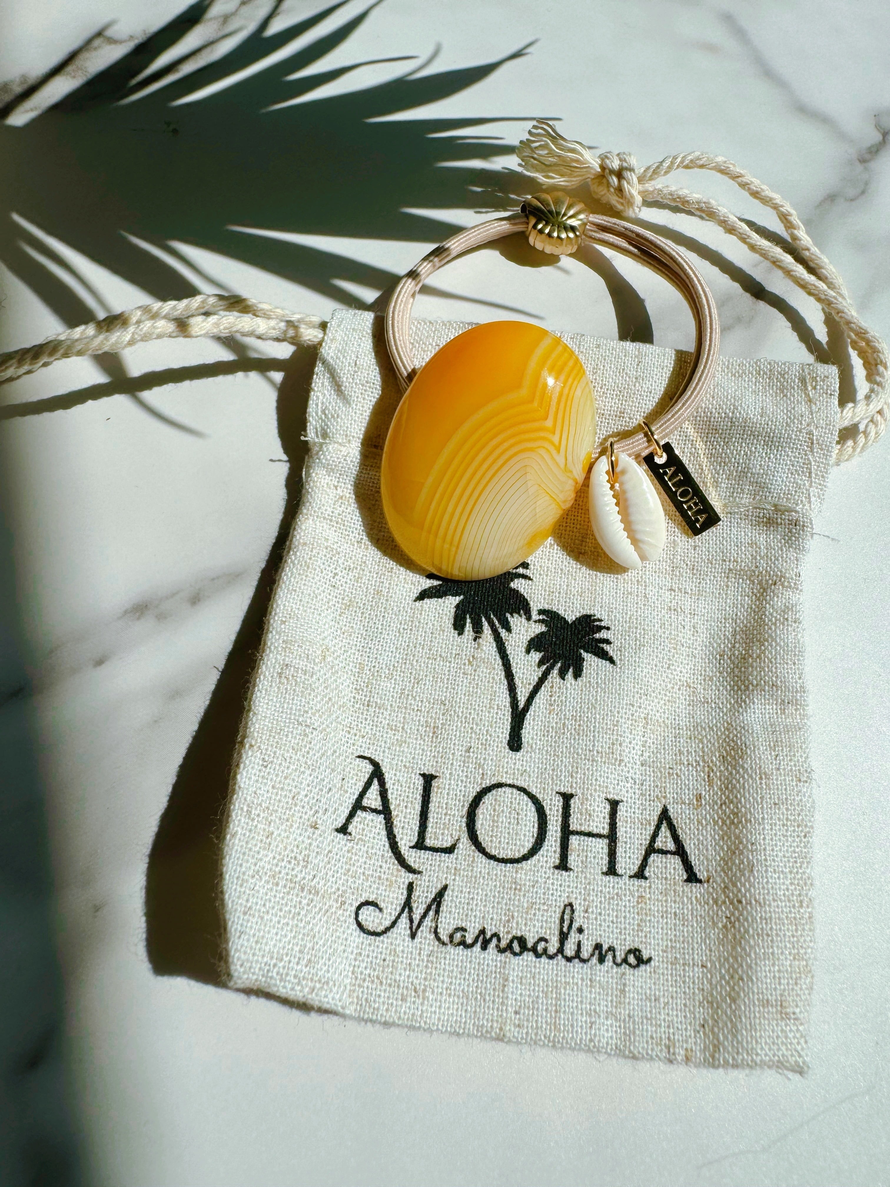 Hawaiian Sun yellow agate hair accessory(ハワイアンイエロー