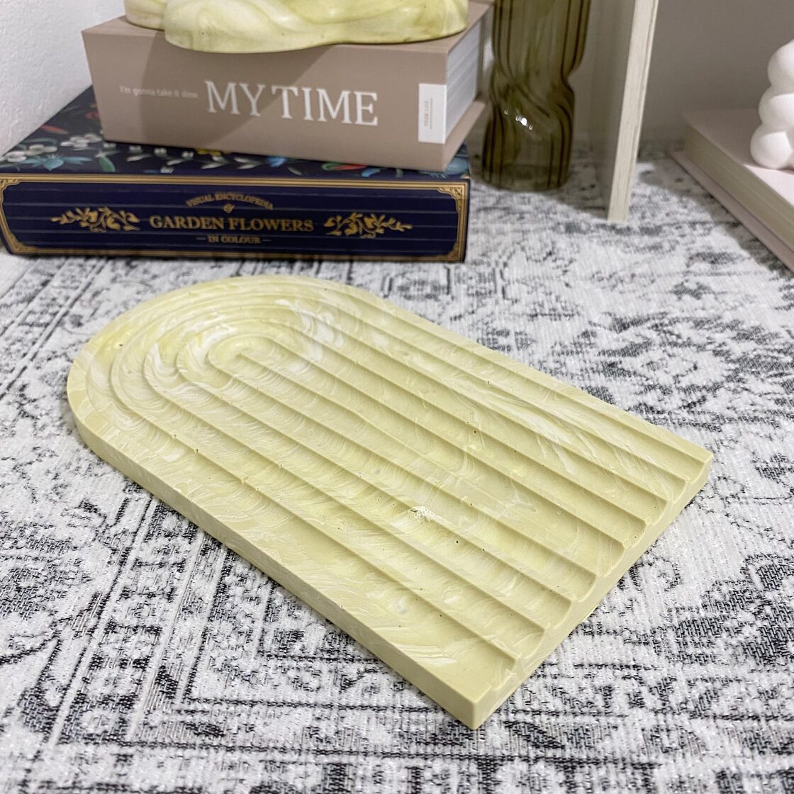 マルチトレー【lightgreen×white×キラキラ】ジェスモナイト Jesmonite  