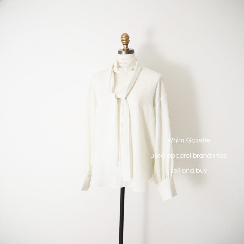 2019/ Whim Gazette ウィム ガゼット 超美品 ボウタイブラウス オフホワイト F