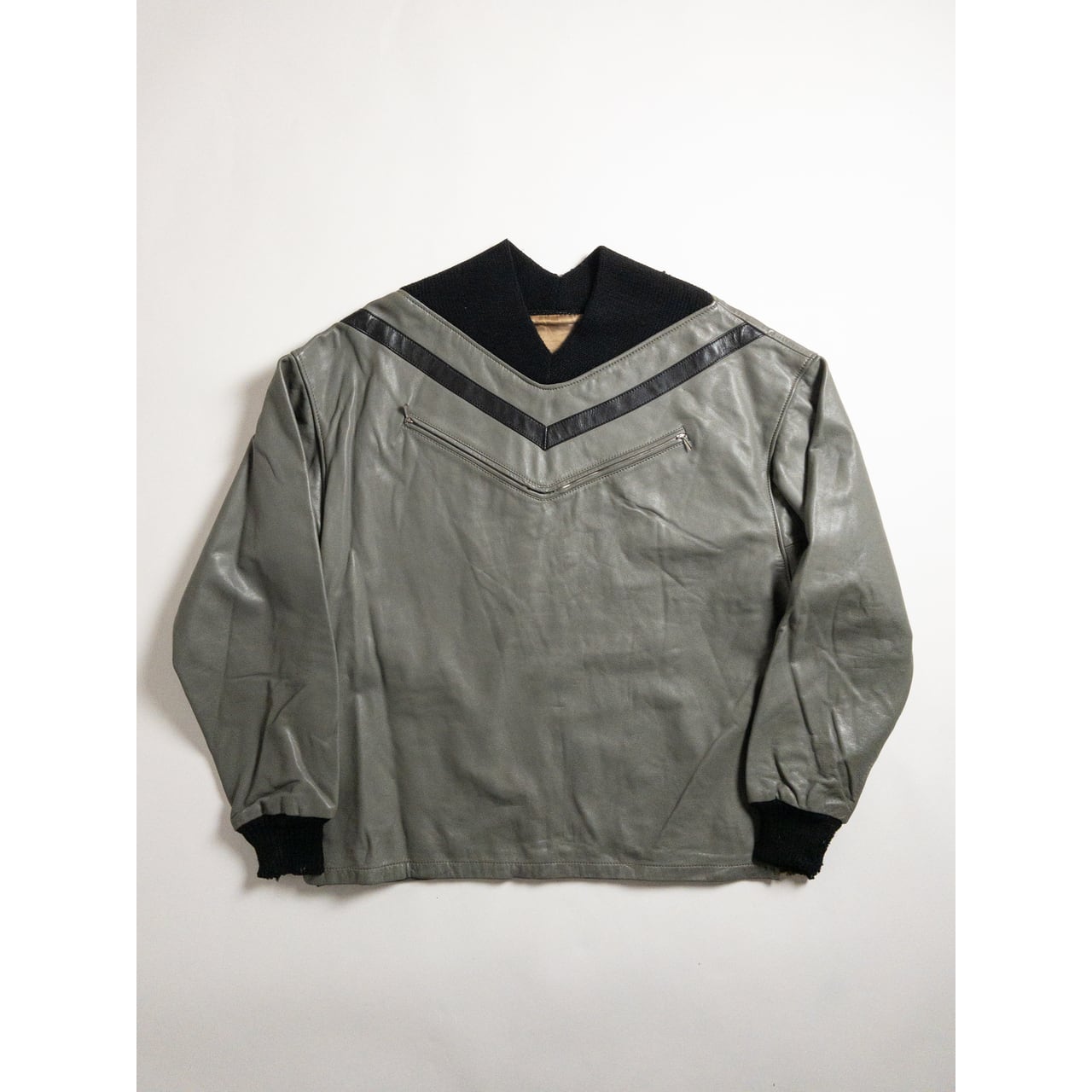 1970-80s "German Vintage" Switching Leather Knit Jacket