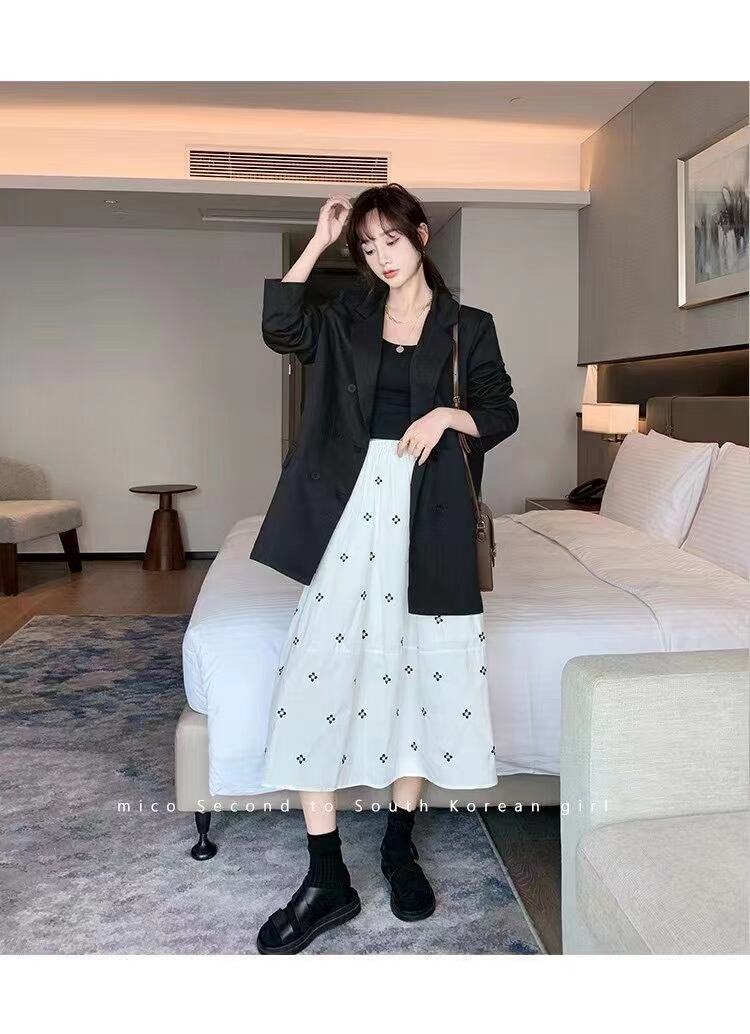 ミモレ丈シンプル柄スカート　AJ11394-5010