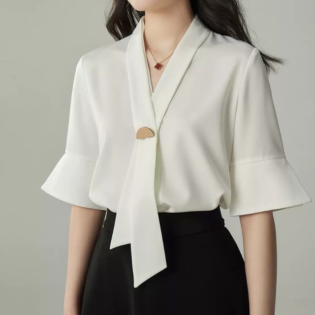 タイデザインベルスリーブブラウス U0506