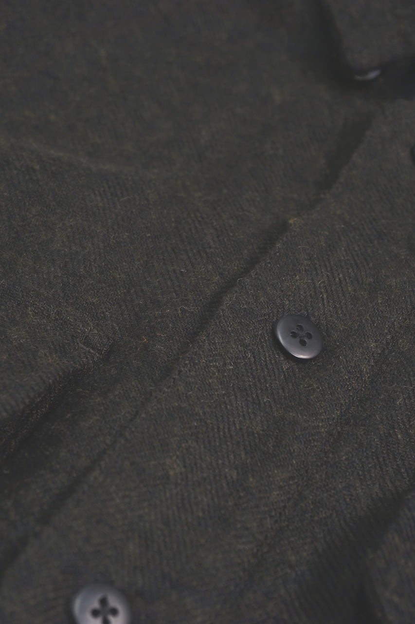 Linen Wool Herringbone L/S Shirt