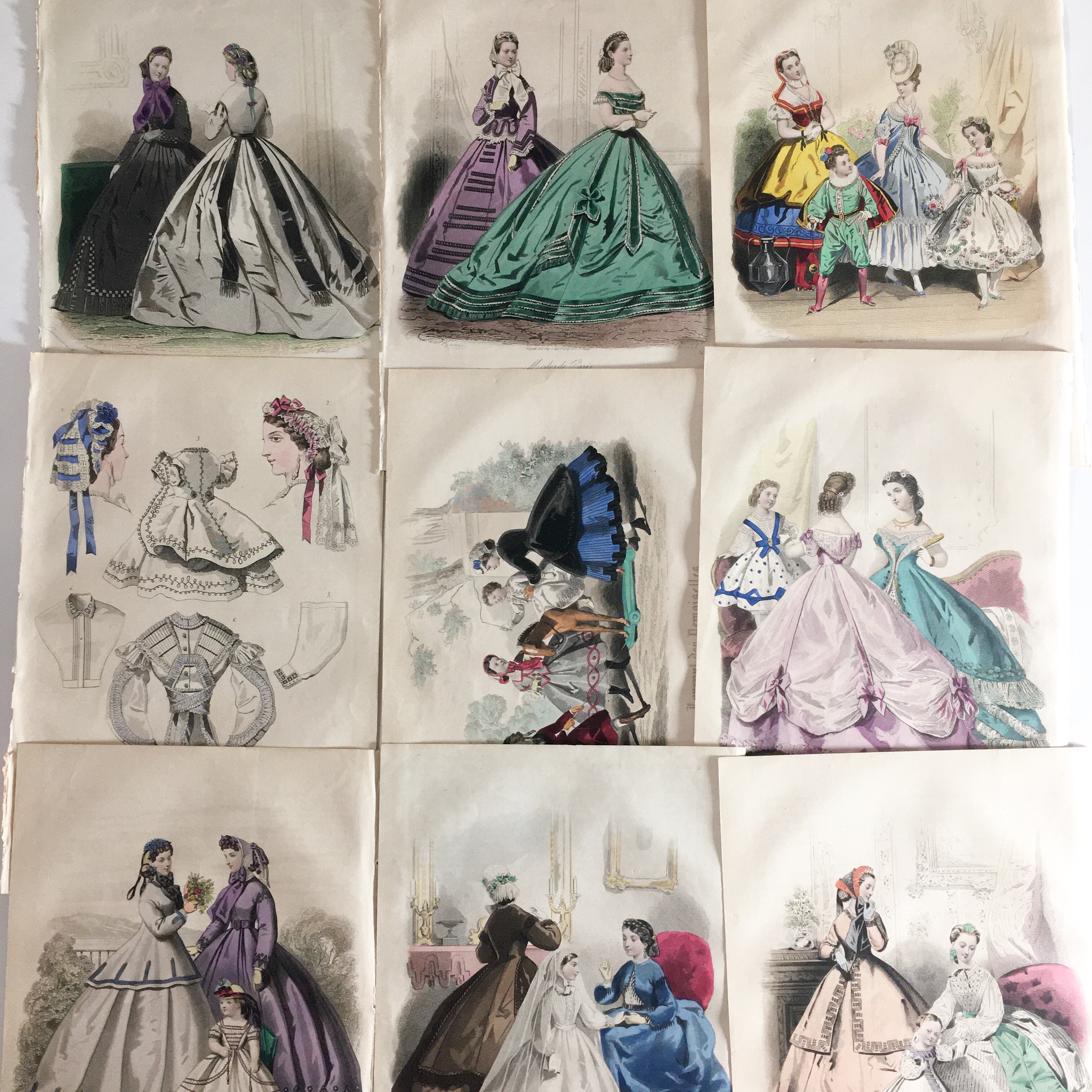 超稀少❗️1880年アンティーク洋書 ファッションプレート ジャンク