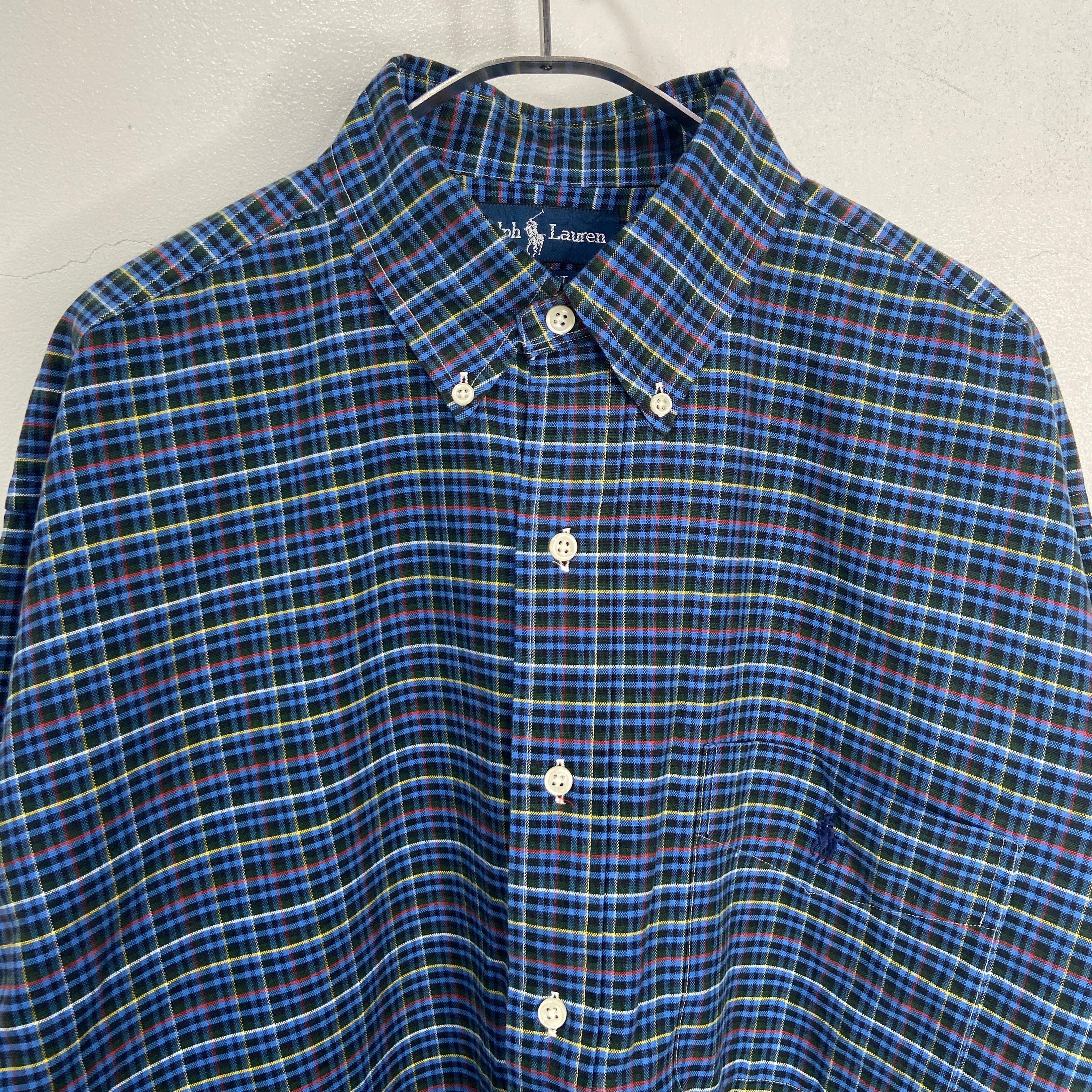 90s ラルフローレン BIGSHIRT チェック柄ボタンダウンシャツ M | 古着 