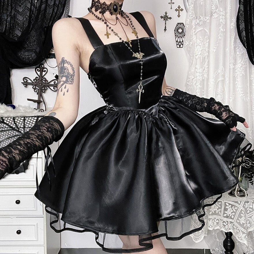 地雷系 サテン風JSK 闇かわいい×参戦服向け｜WithU | ゴスロリ通販