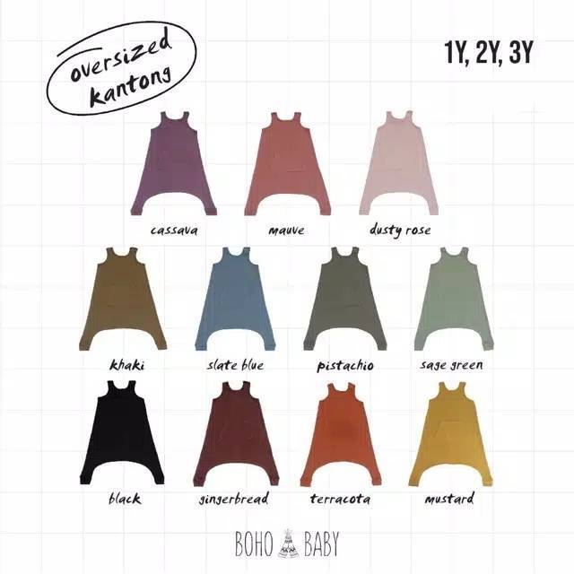 Bohobaby/Over sized kantong 2Y/オーバーサイズジャンプスーツUnisex 2歳