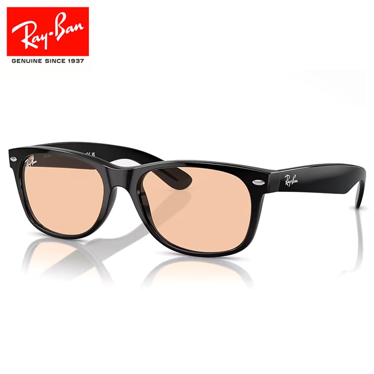 レイバン サングラス RB2132F 601/4B 55mm ニュー ウェイファーラー Ray-Ban NEW WAYFARER WASHED  LENSES ウェリントン 型 メンズ レディース ユニセックス モデル uvカット 紫外線対策 黒 ブラック フレーム 薄い色 薄色 ライトカラー  レンズ