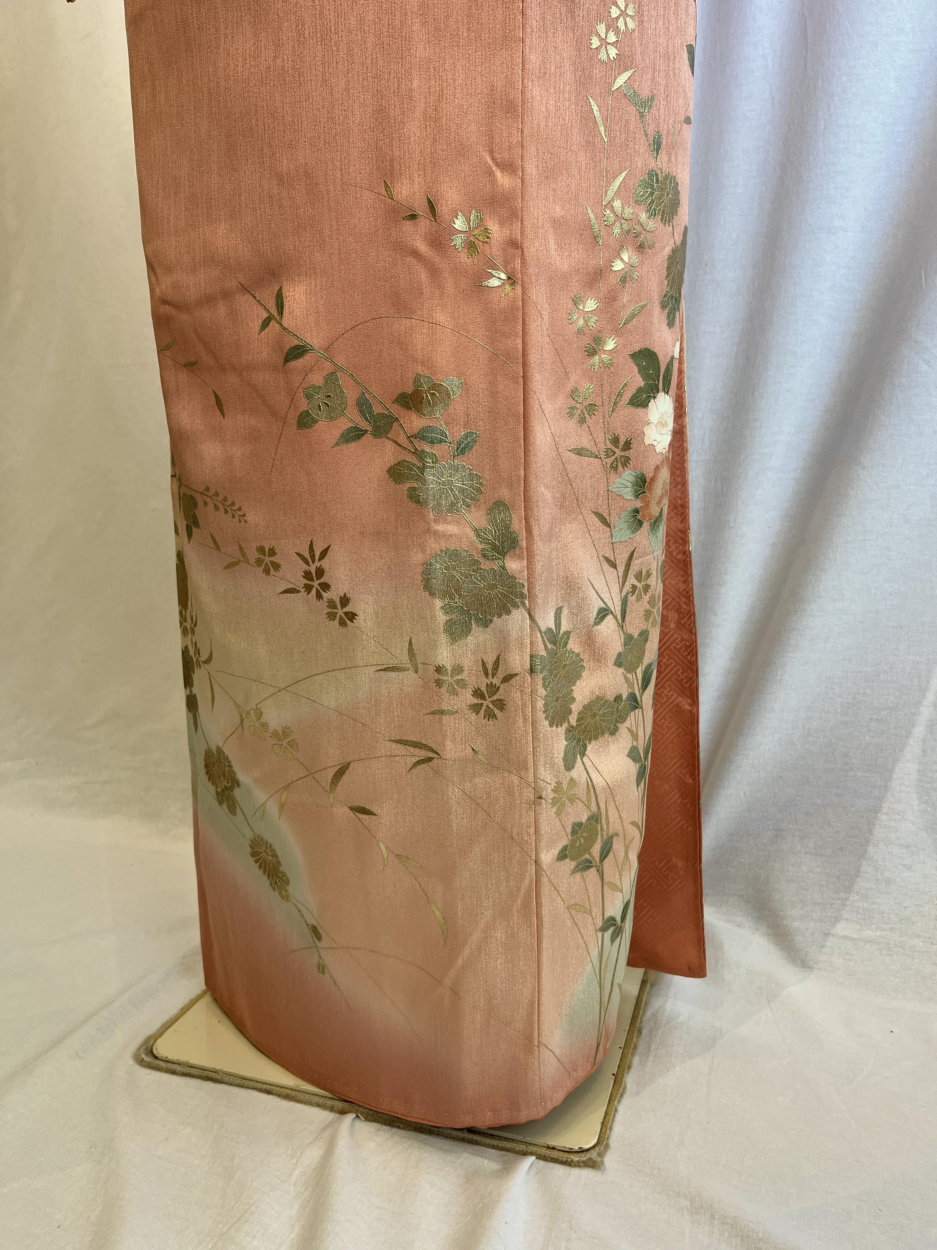 2252 高身長 金箔 訪問着 袷単品 Houmongi (lined kimono