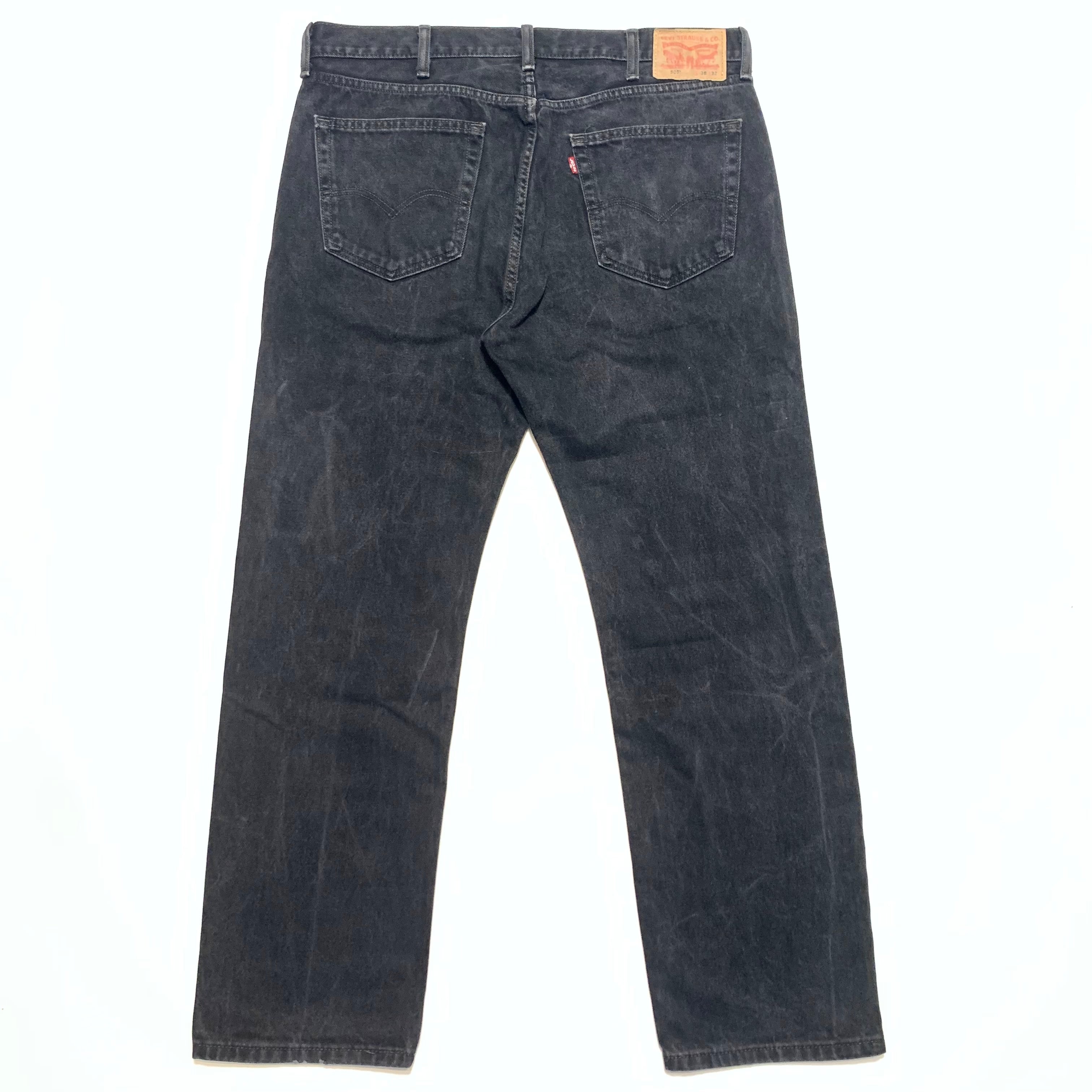 6163 Levi's リーバイス 505 ブラックデニムパンツ テーパードデニム