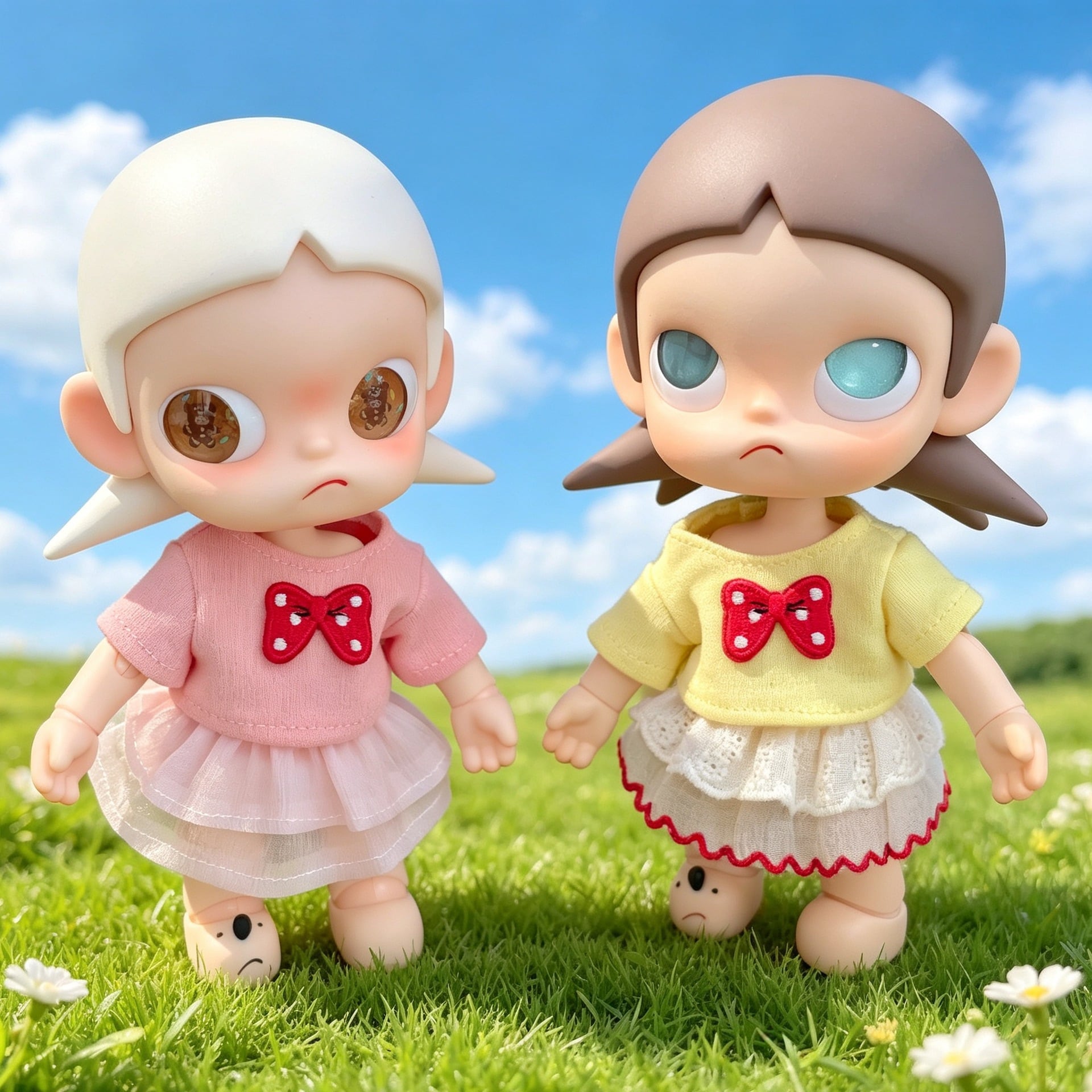 ZSIGA/20cmぬいぐるみ対応 かわいい リボンパーカー+スカート+麦わら