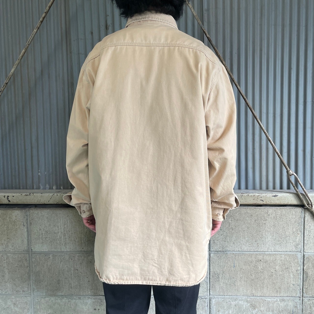80年代 USA製 Carhartt カーハート 長袖 ボタンダウンシャツ メンズXL 