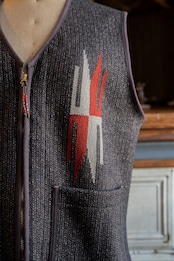 GYPSY&SONS SALT & PEPPER SANTA-FE VEST D.BROWN