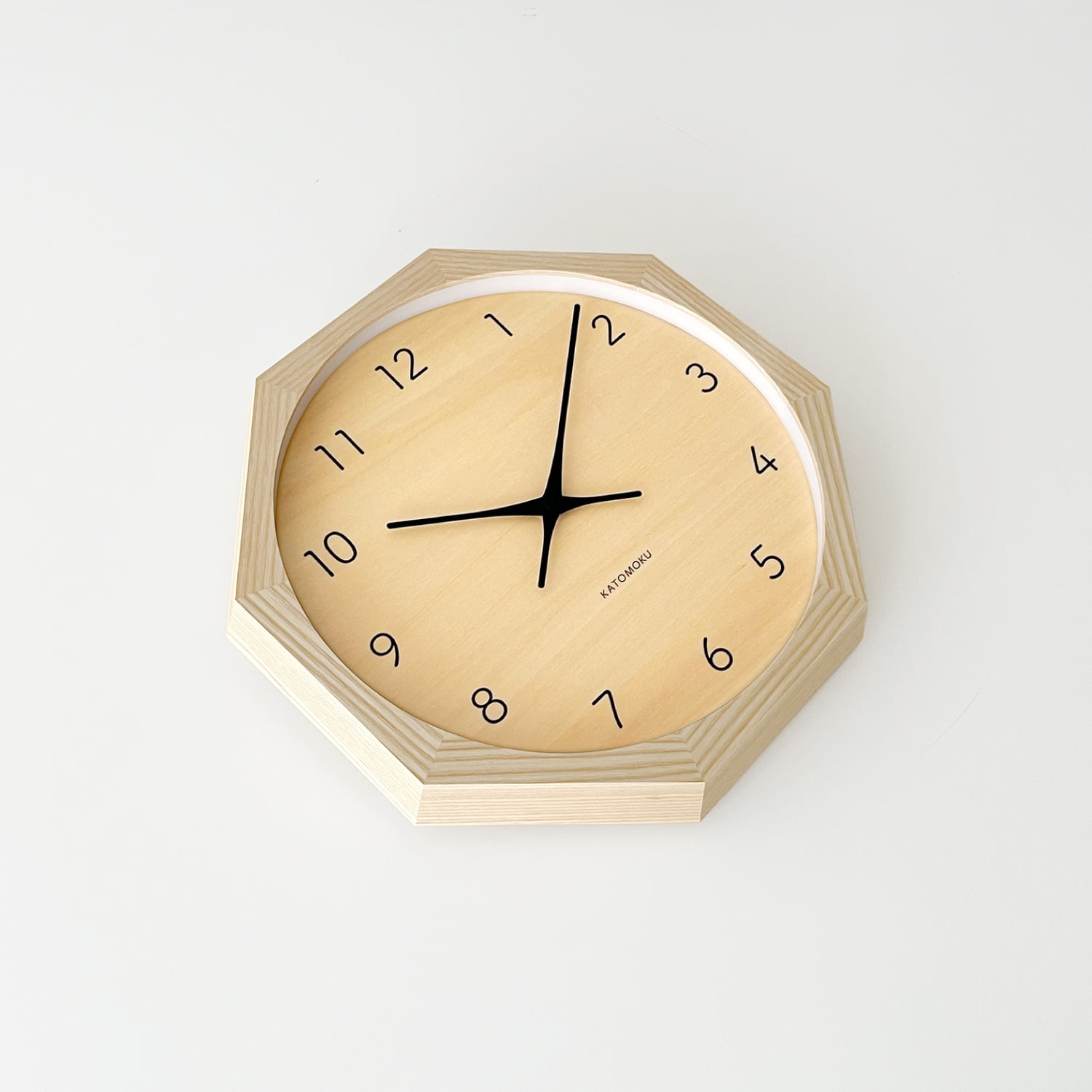 KATOMOKU muku clock 7 八角形 ナチュラル km-83NA8 | 加藤木工株式